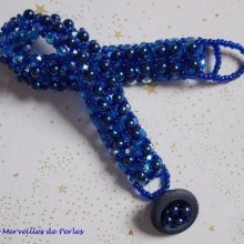Bracciale Night Blue con perle e sfaccettature in vetro perlato